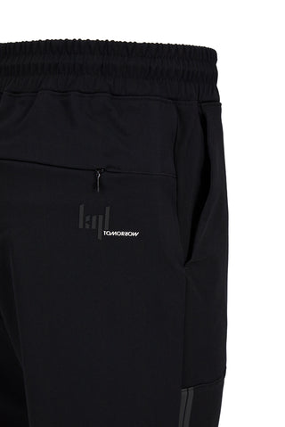  Siyah Techno-Line Beli Lastikli Cepli Likralı Esnek Sweatpant / Eşofman Altı