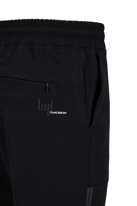Siyah Techno-Line Cepli Beli Lastikli Cepli Likralı Esnek Sweatpant / Eşofman Altı