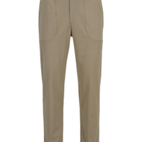 Medium Beige Regular Fit Lycra Plain Sweatpants with Drawstring Elastic Waistband