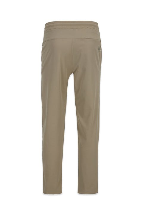 Medium Beige Techno-Line Pocketed Elastic Waist Pocketed Lycra Flexible Sweatpants / Tracksuit Bottoms