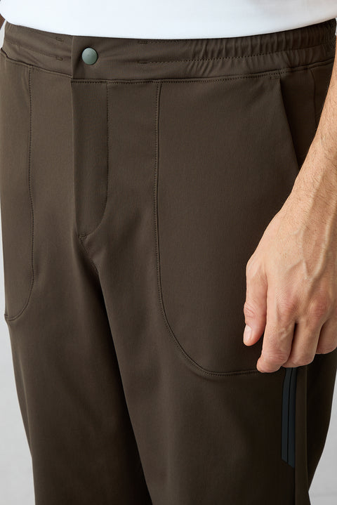 Orta Haki Techno-Line Cepli Beli Lastikli Cepli Likralı Esnek Sweatpant / Eşofman Altı