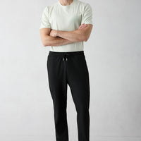 Siyah Beli Lastikli İpli Cepli Likralı Sweatpant / Eşofman Altı