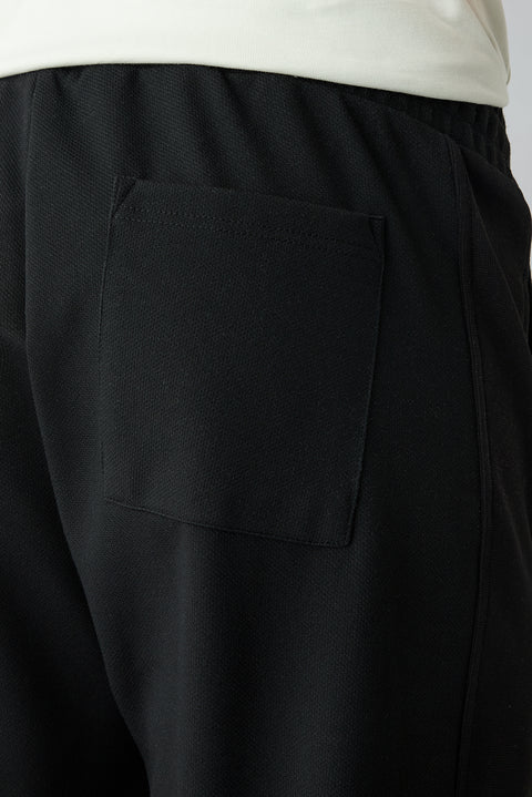 Siyah Beli Lastikli İpli Cepli Likralı Sweatpant / Eşofman Altı