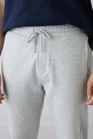  Açık Gri Melanj Beli Lastikli İpli Cepli Likralı Sweatpant / Eşofman Altı