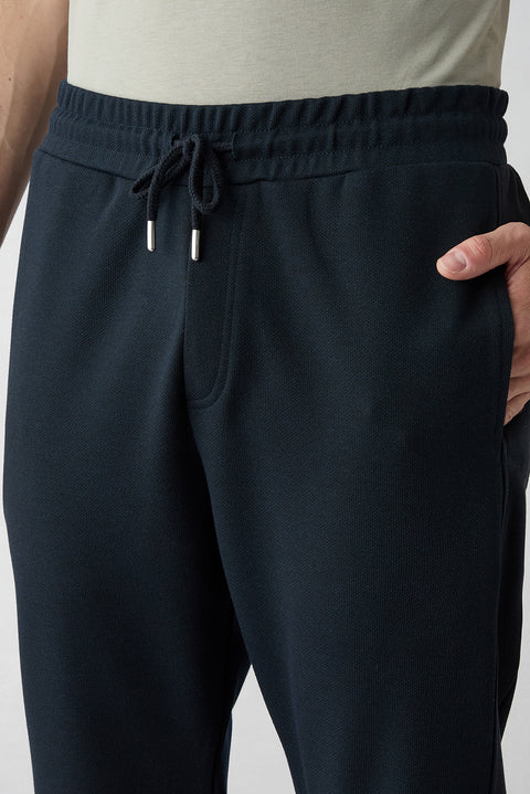 Koyu Lacivert Beli Lastikli İpli Cepli Likralı Sweatpant / Eşofman Altı
