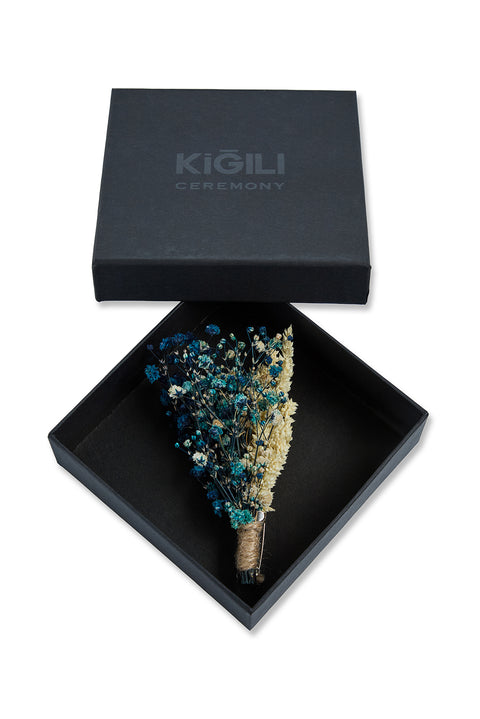 Açık Haki Hediye Kutulu Yaka Çiçeği İğnesi