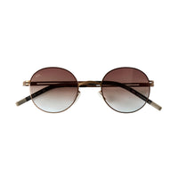Metallic Grey Grey Laser Metal Brown Glass Men's Sunglasses (Frame 47* Nose Gap 24* Temple Length 140)