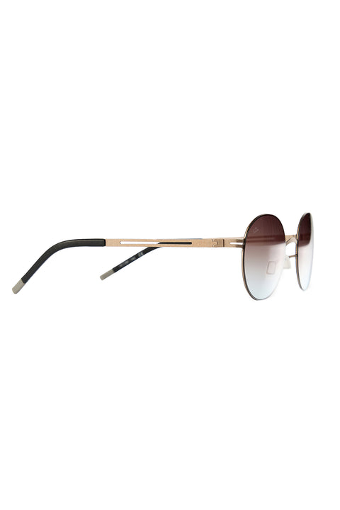 Metallic Grey Grey Laser Metal Brown Glass Men's Sunglasses (Frame 47* Nose Gap 24* Temple Length 140)