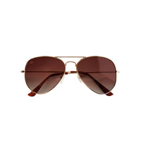 Gold Gold Metal Frame Coffee Polarized Lens Sunglasses (Body 58* Nose Bridge 15* Temple Length 135)
