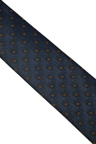  Koyu Lacivert Desenli Kravat