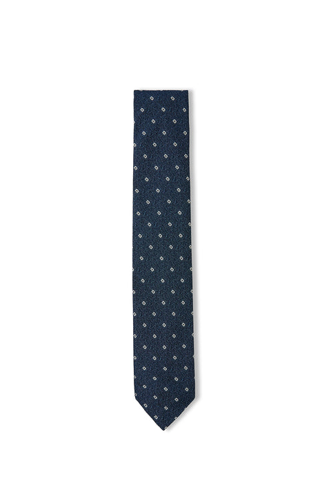 Navy Patterned Tie (75)