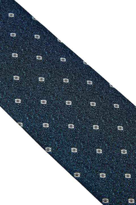 Navy Patterned Tie (75)