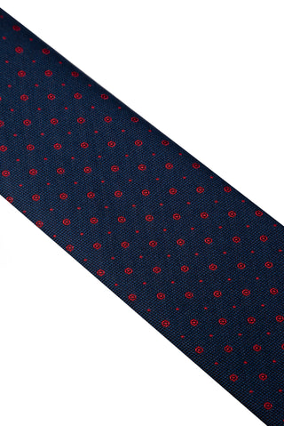  Koyu Lacivert Desenli Kravat