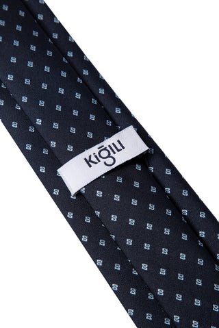  Koyu Lacivert Desenli Kravat