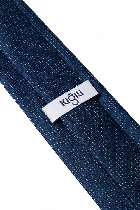 Orta Lacivert Desenli Kravat