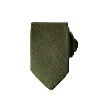 Medium Khaki Patterned Linen Tie