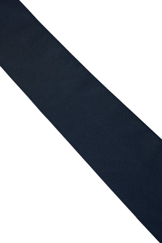  Mavi Düz Keten Görünümlü Kravat