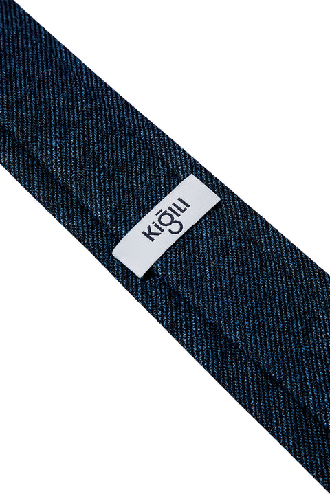 Light Blue Patterned Linen-Look Tie