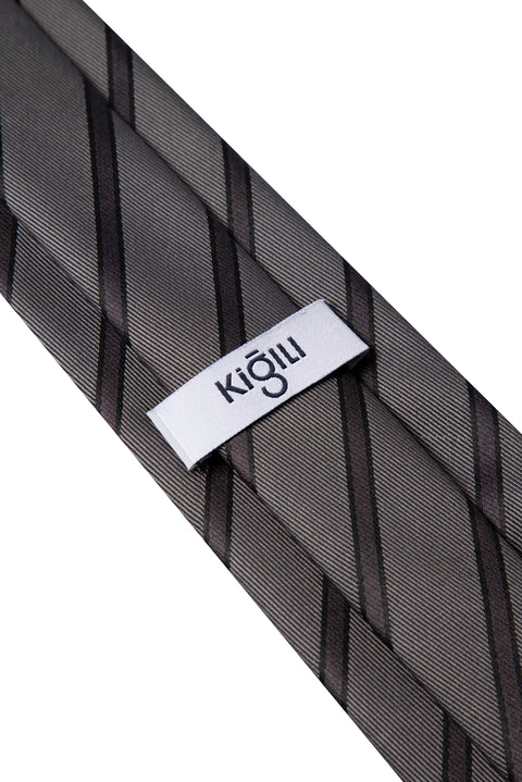 Koyu Füme Desenli Kravat