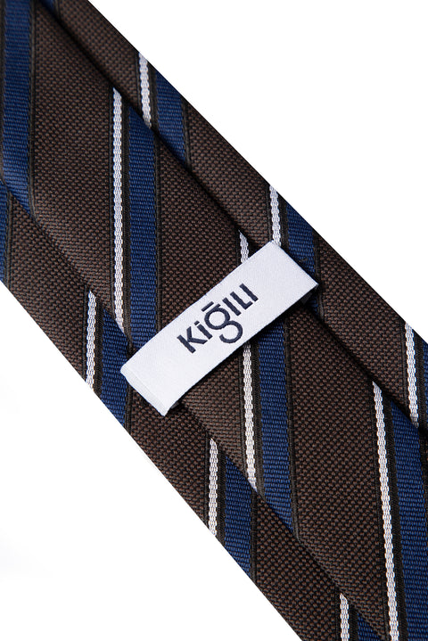 Orta Haki Desenli Kravat