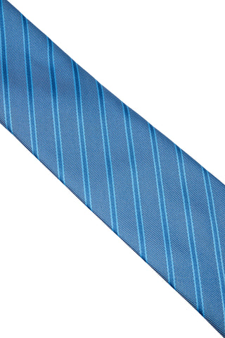  Koyu Mavi  Çizgili Kravat