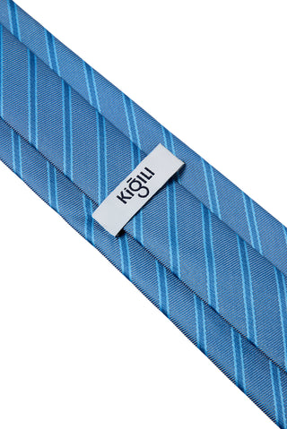  Koyu Mavi  Çizgili Kravat