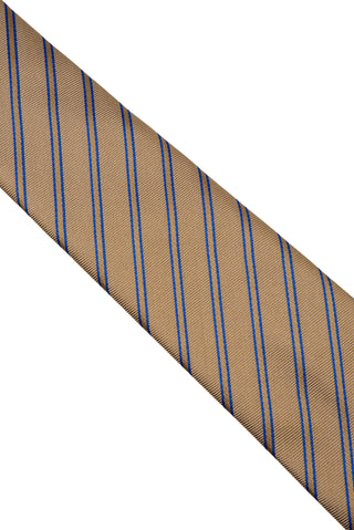  Koyu Bej Çizgili Kravat