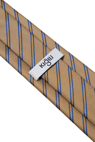  Koyu Bej Çizgili Kravat