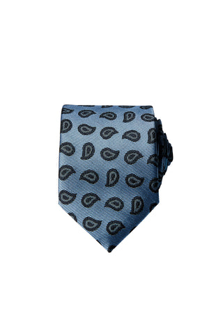  Koyu Mavi  Şal Şal Desenli Kravat