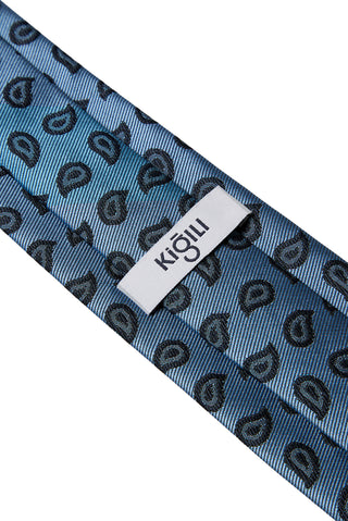  Koyu Mavi  Şal Şal Desenli Kravat