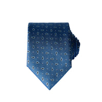 Koyu Mavi  Şal Şal Desenli Kravat