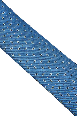  Koyu Mavi  Şal Şal Desenli Kravat