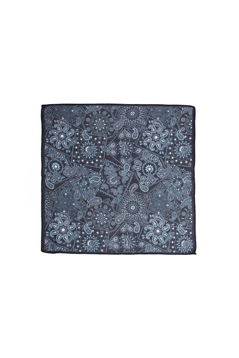 Koyu Lacivert Desenli Modal Mendil