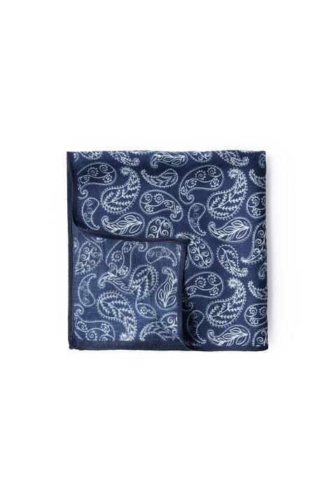 Koyu Lacivert Desenli Modal Mendil