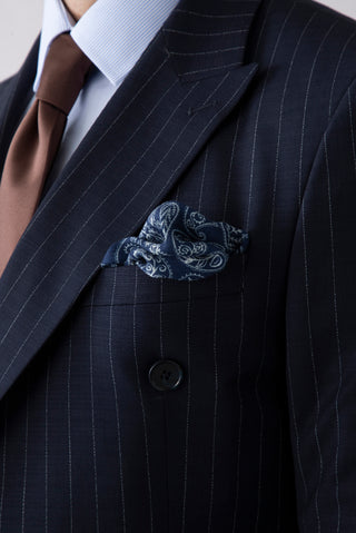  Koyu Lacivert Şal Desenli Modal Mendil