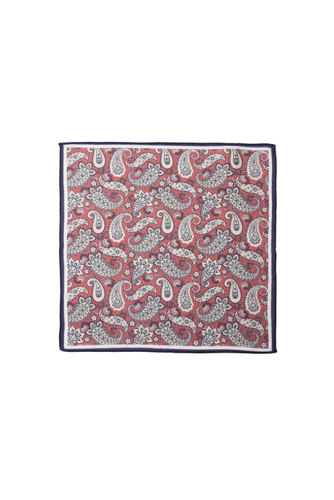 Koyu Kırmızı Desenli Modal Mendil