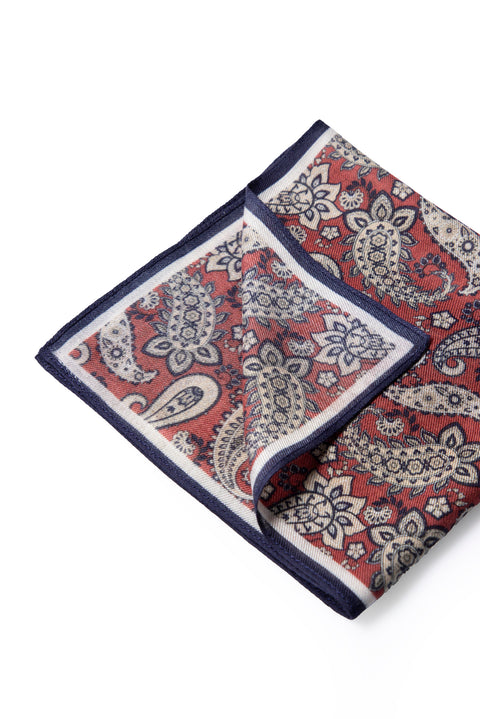 Koyu Kırmızı Desenli Modal Mendil