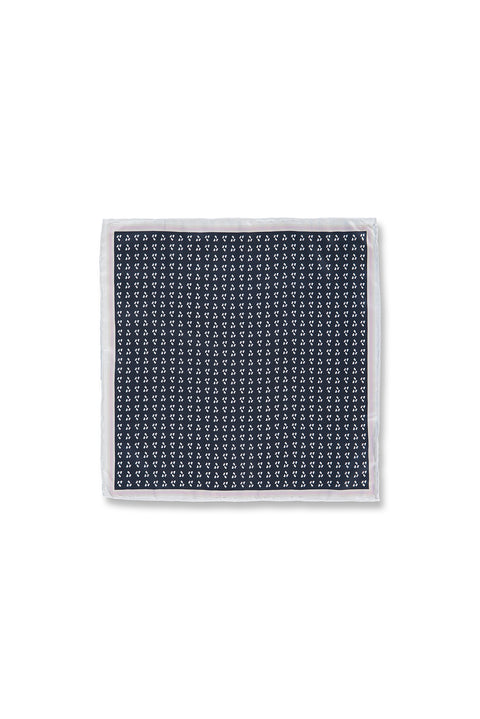 Dark Navy Patterned Handkerchief (33*33)