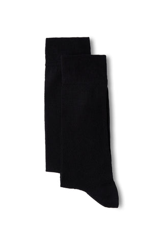  Siyah 2'li Pamuklu Likralı Esnek Desenli İnce Çorap Seti