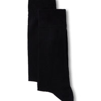 Black 2-Pack Cotton Lycra Stretch Patterned Thin Sock Set