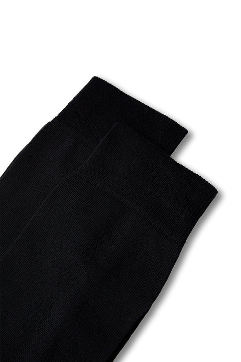 Siyah 2'li Pamuklu Likralı Esnek Desenli İnce Çorap Seti