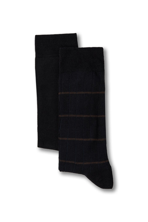 Dark Navy Blue 2-Pack Patterned Socks