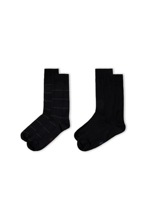 Dark Navy Blue 2-Pack Patterned Socks