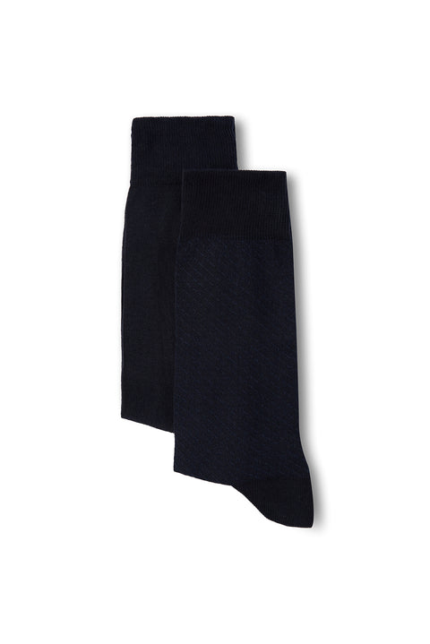 Dark Navy Blue 2-Pack Patterned Socks