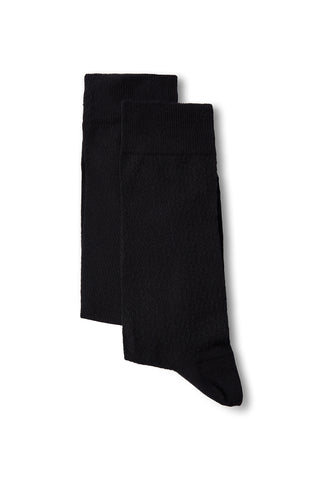  Siyah 2'li Pamuklu Likralı Esnek Desenli İnce Çorap Seti