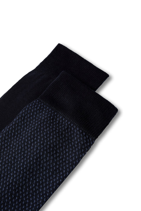 İndigo 2'li Pamuklu Likralı Esnek Desenli İnce Çorap Seti
