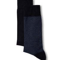 Indigo 2-Pack Cotton Lycra Flexible Patterned Thin Sock Set