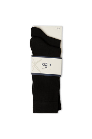  Siyah 2'li İnce Pamuklu Desenli Çorap Seti