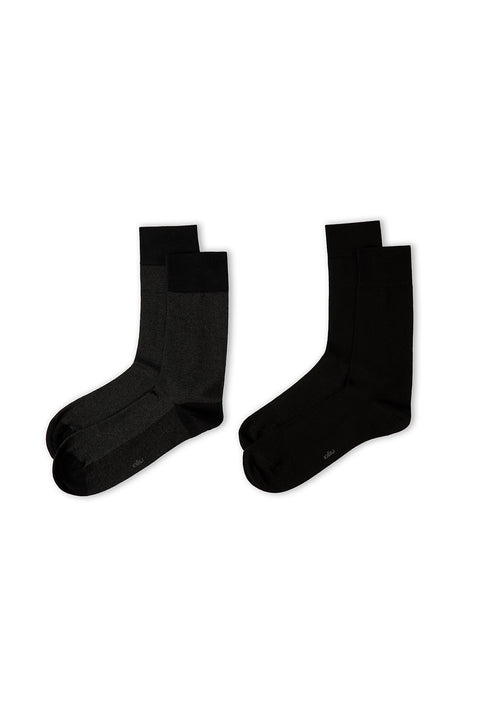 Medium Gray 2-Pack Patterned Socks