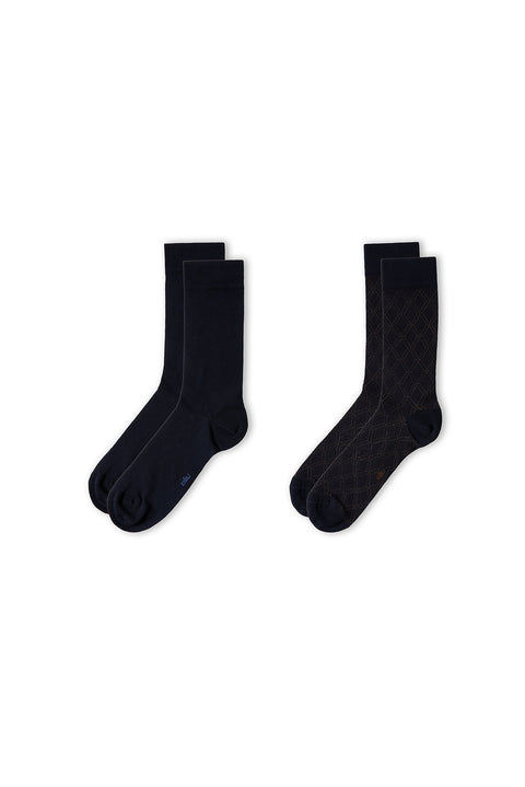 Dark Brown 2-Pack Patterned Socks